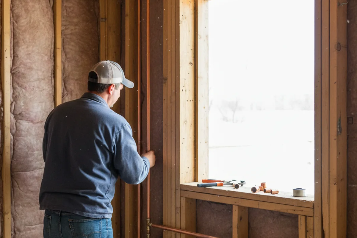Licensed plumber running new copper supply lines in a Mineral City home